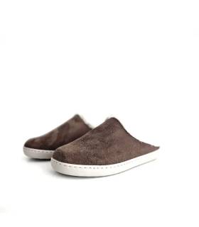 zapatillas casa mujer invierno Gema García marrón abiertas atrás