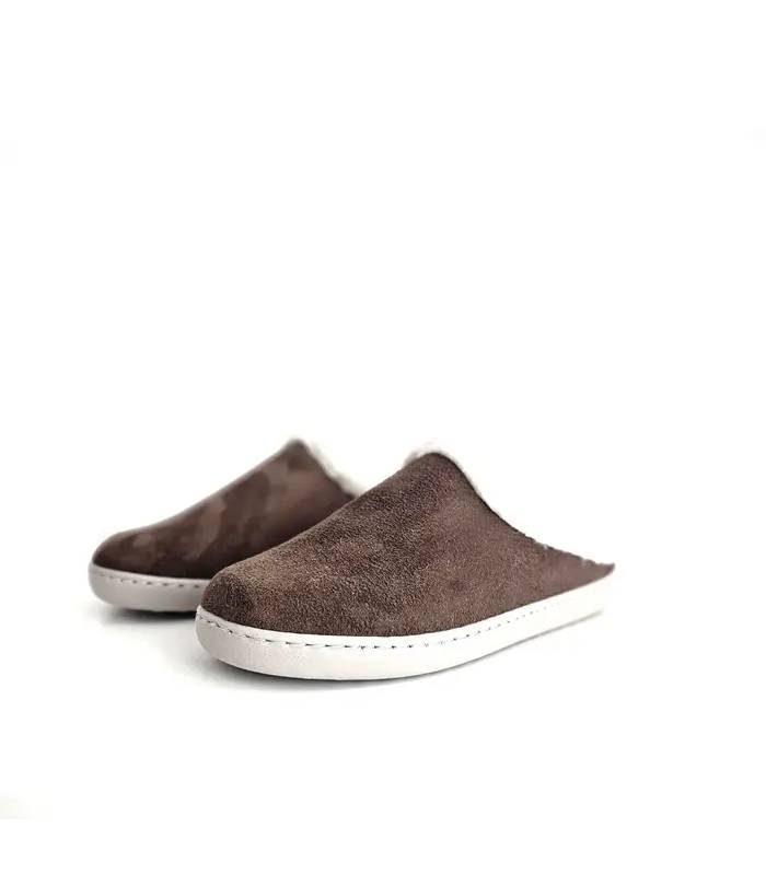zapatillas casa mujer invierno Gema García marrón abiertas atrás