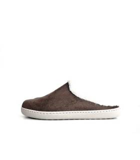 zapatillas mujer antelina marrón perfil completo