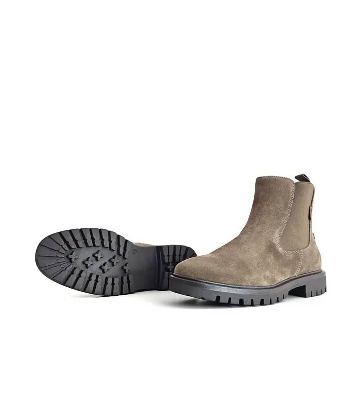 Suela track botines Chelsea mujer beige