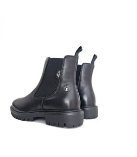 Vista trasera botines Chelsea Coronel Tapioca negros