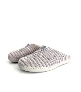 Zapatillas casa mujer descalzas pana rosa vista frontal