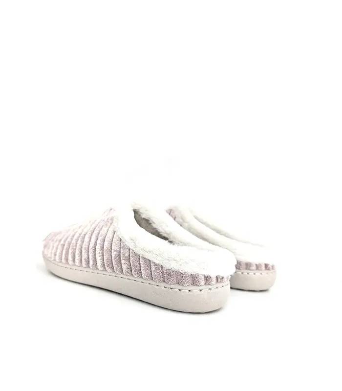Zapatillas mujer pana rosa Gema García vista trasera destalonada