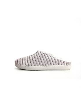 Zapatilla casa mujer pana rosa perfil lateral