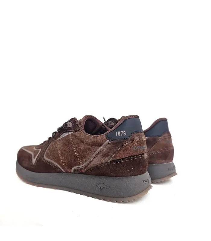 Vista trasera zapatillas Kangaroos hombre marrones