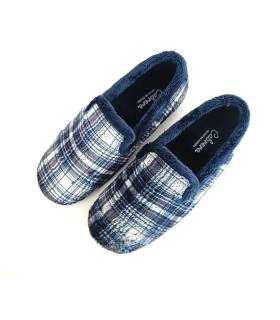 Vista superior zapatillas Cabrera hombre cuadros azules