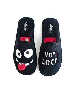 Zapatillas hombre Cabrera con mensaje Voy Loco y dibujo gracioso