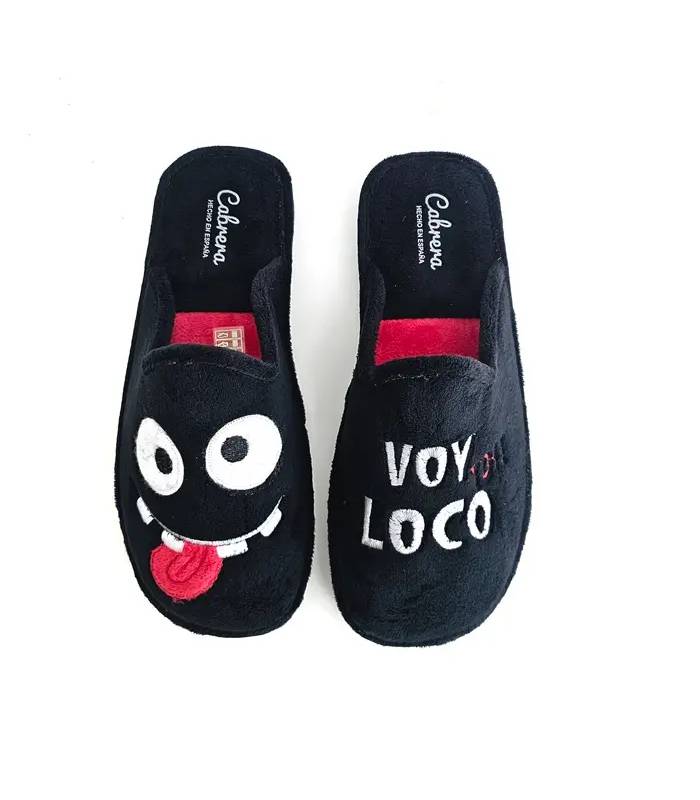 Zapatillas hombre Cabrera con mensaje Voy Loco y dibujo gracioso