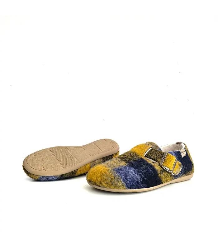 Suela zapatillas Cabrera mujer hebilla cuadros