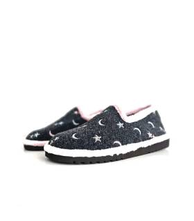 Zapatillas Pelusín mujer invierno gris marengo y rosa
