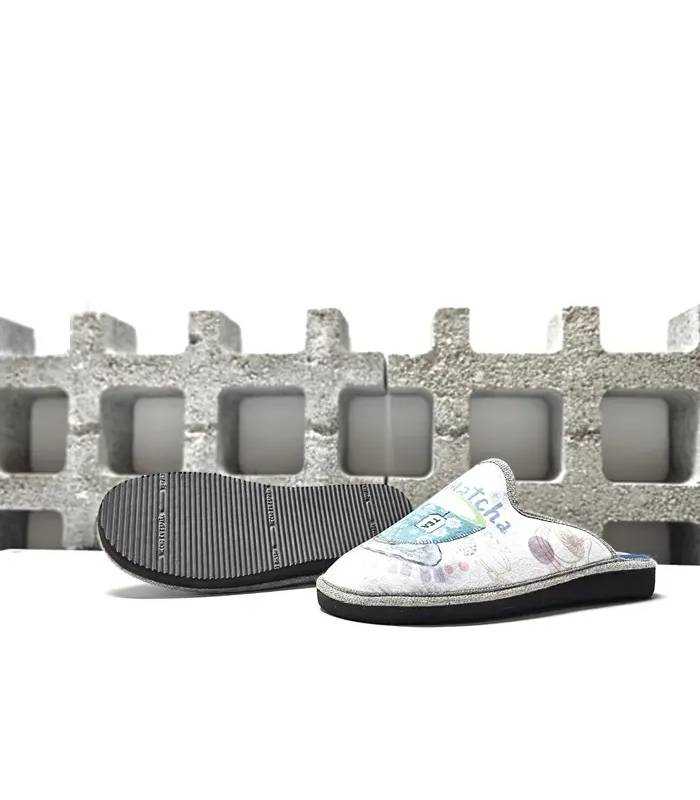 Suela zapatillas Pelusín mujer con dibujo de té matcha