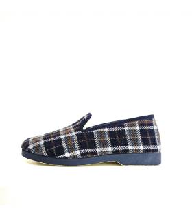 Perfil zapatillas casa hombre invierno Pelusín azul
