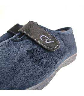 Detalle velcro zapatillas casa hombre Cabrera 9044 azul marino