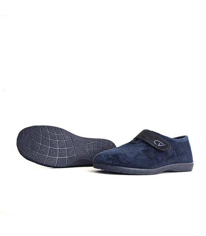 Suela antideslizante zapatillas casa hombre velcro Cabrera