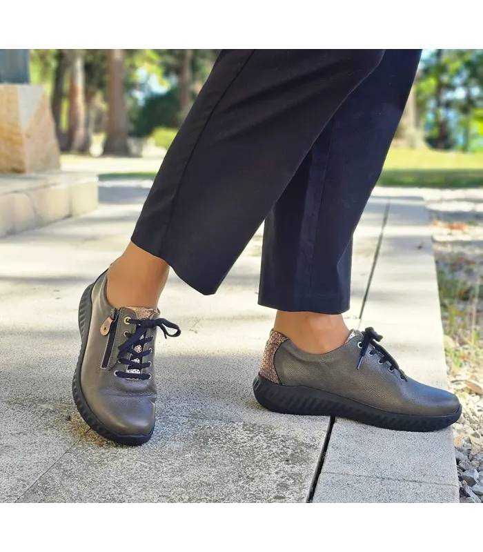 Zapatos Suave Ani mujer cordones cremallera puestos
