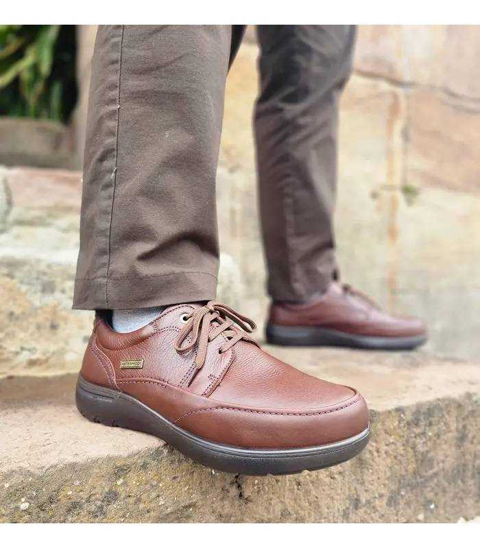 zapatos waterproof hombre Luisetti piel marrón puestos