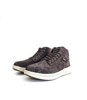 Vista frontal botines Coronel Tapioca serraje marrón chocolate