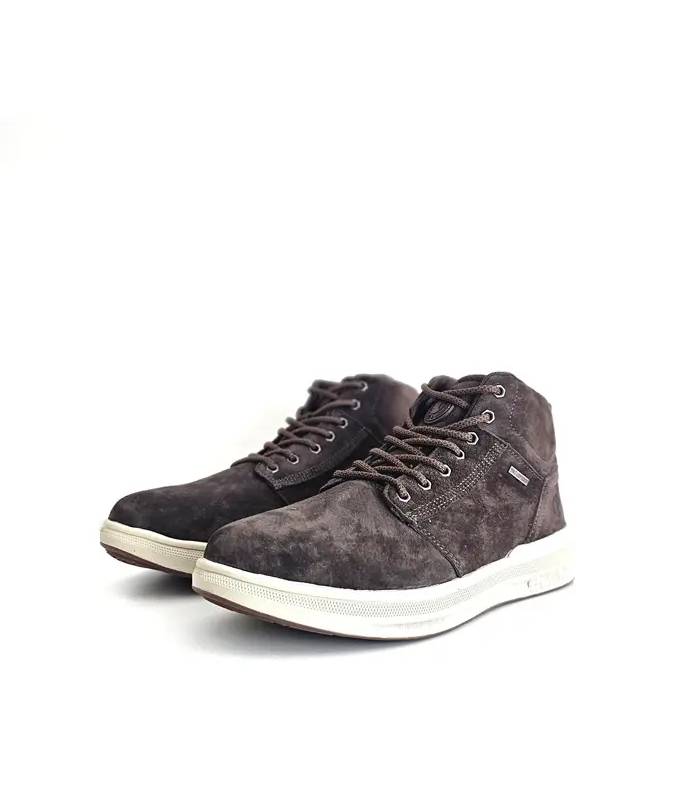 Vista frontal botines Coronel Tapioca serraje marrón chocolate