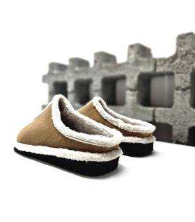 Zapatillas mujer Pelusin camel vista trasera