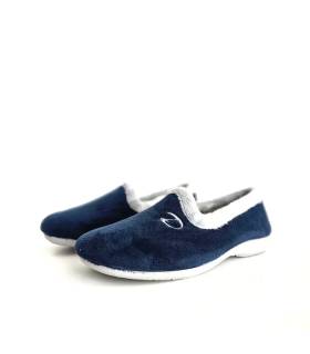 Zapatillas casa mujer marino Pelusin vista frontal