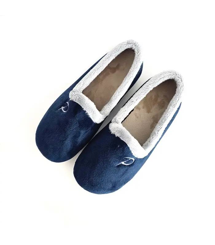 Zapatillas mujer marino cerradas Pelusin vista superior