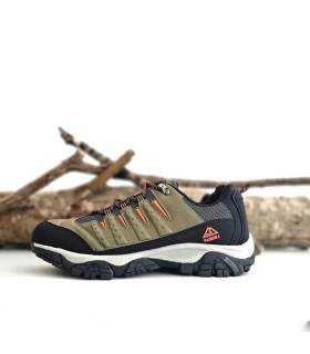 Zapatillas trekking hombre kaki Paredes perfil
