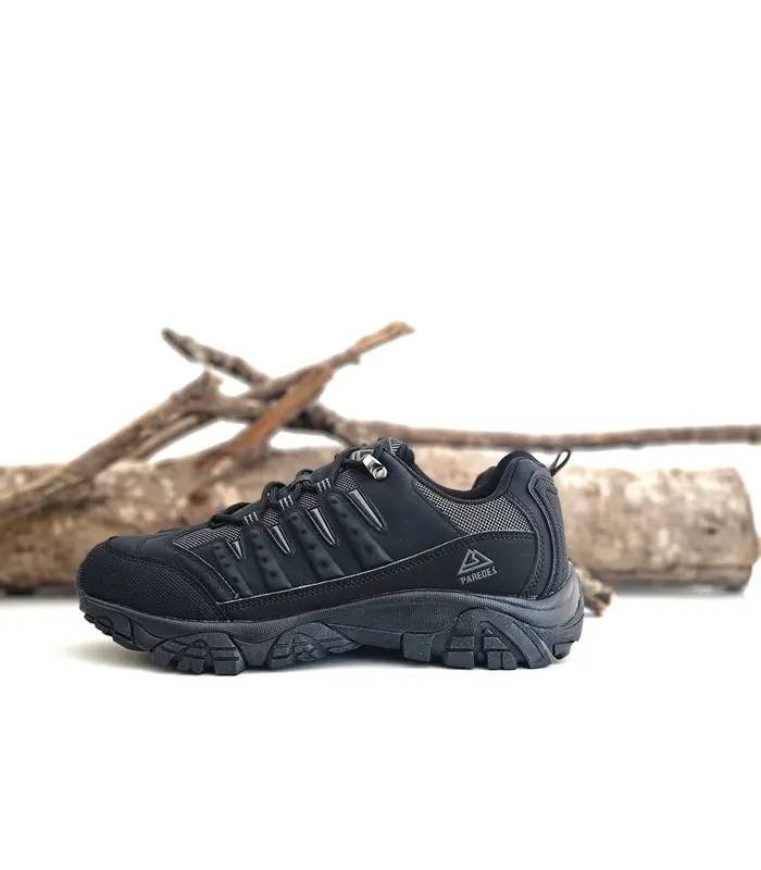 Zapatillas senderismo hombre negras Paredes perfil