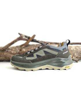 Zapatillas senderismo Grisport oliva perfil lateral