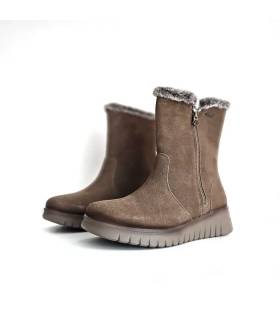 Botas Treintas mujer waterproof marrón con pelo interior y cremallera