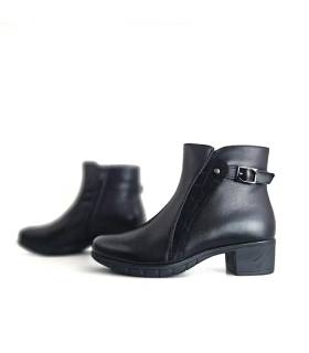 Botines mujer Treintas tacón bajo y detalle efecto coco