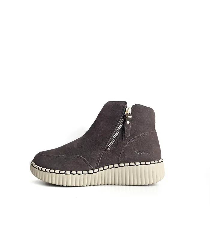 Botines mujer planos Skechers marrón chocolate