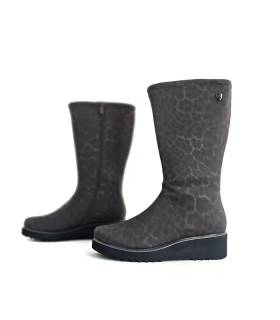 Vista trasera botas Treintas mujer caña alta