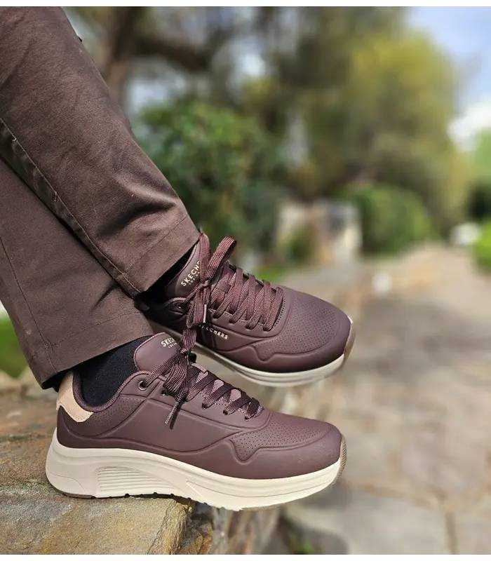 Zapatillas Skechers hombre marrón chocolate Uno Lite 2 puestas