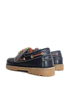 Vista trasera náuticos Leyland hombre piel azul