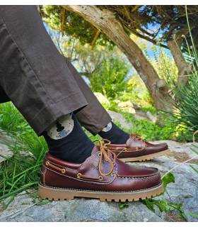 Náuticos hombre invierno Leyland de piel con suela gruesa puestos