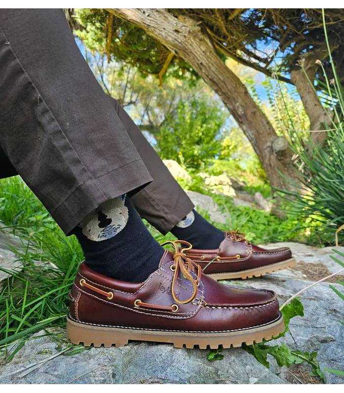 Náuticos hombre invierno Leyland de piel con suela gruesa puestos