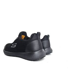 Vista trasera Skechers Work mujer negras antideslizantes