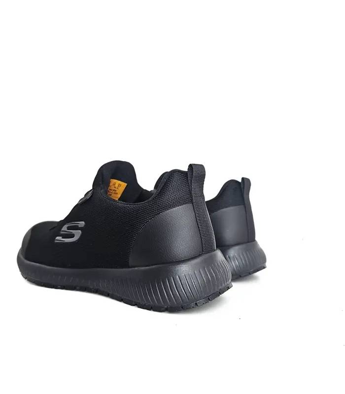 Vista trasera Skechers Work mujer negras antideslizantes