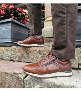 Zapatos impermeables hombre piel KangaROOS XDRY marrones puestos