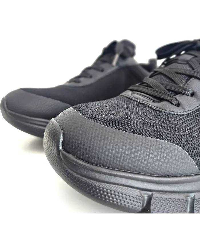 Detalle puntera Skechers hombre waterproof negras BOBS B Flex