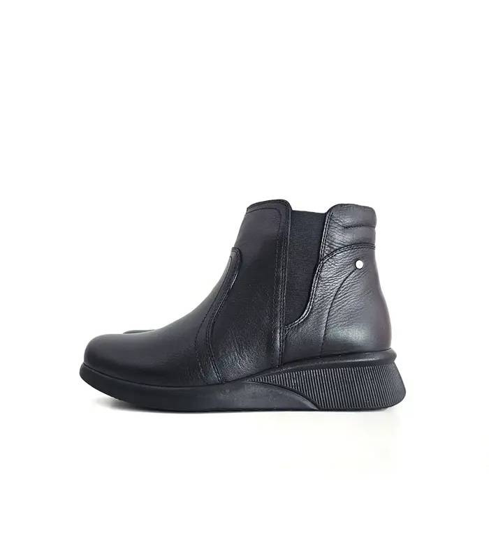 botines negros mujer piel Vicmart perfil lateral