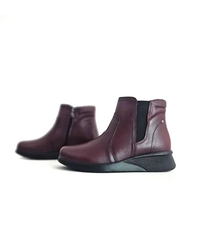 botines burdeos mujer Vicmart cuña baja