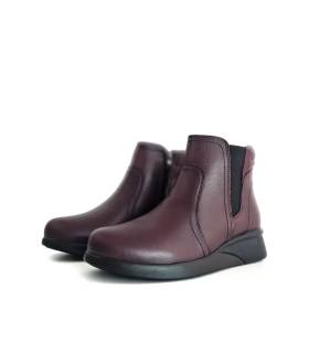 botines Vicmart mujer cómodos burdeos vista frontal