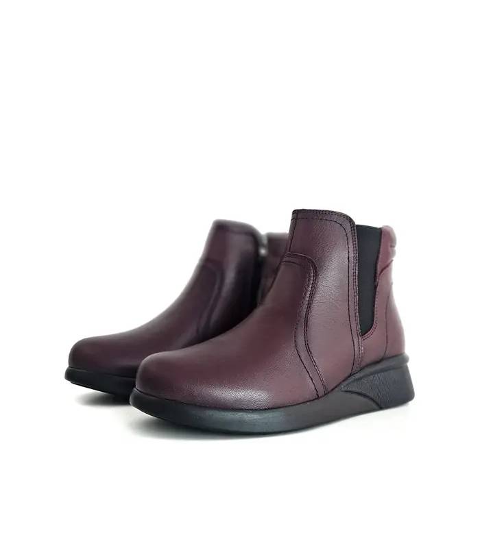 botines Vicmart mujer cómodos burdeos vista frontal
