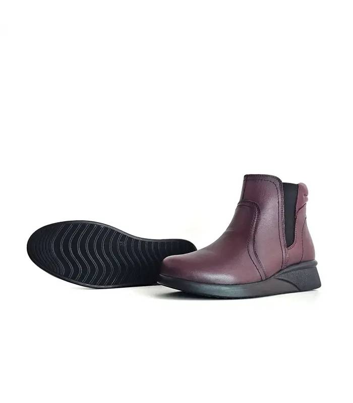 botines piel mujer burdeos Vicmart suela ligera