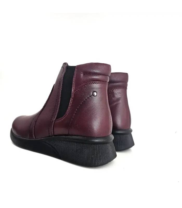 botines Vicmart mujer burdeos vista trasera