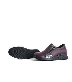zapatos Vicmart mujer burdeos cuña baja y suela