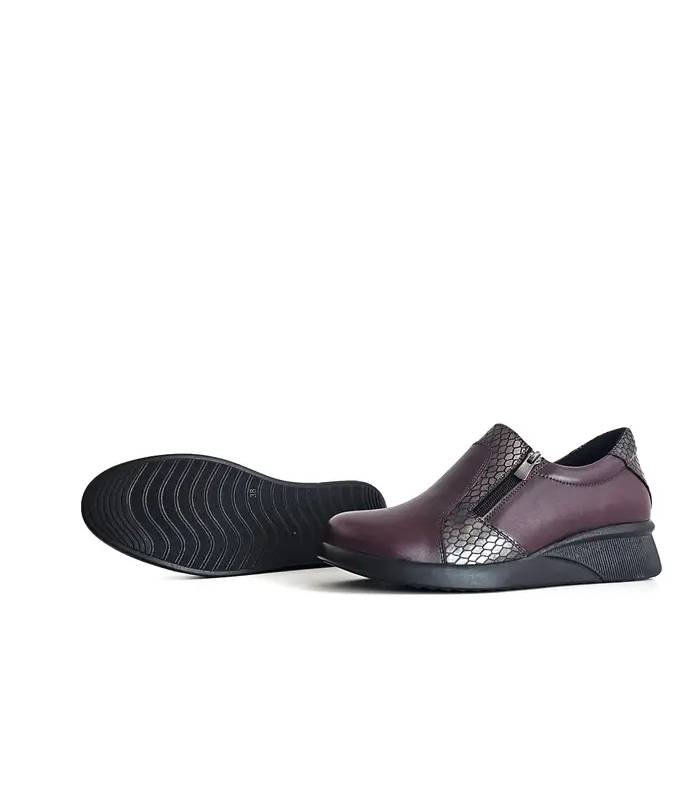 zapatos Vicmart mujer burdeos cuña baja y suela