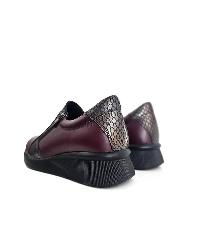 zapatos Vicmart mujer piel burdeos vista trasera