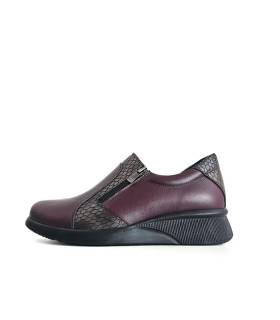 zapatos Vicmart mujer piel burdeos perfil lateral